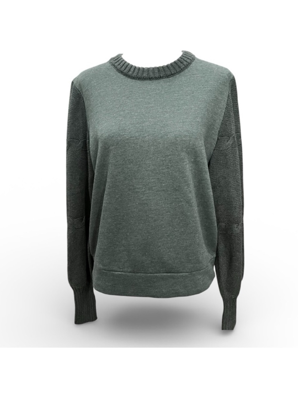 Splendid Mixed Media Sweatshirt Forest Green Size Small